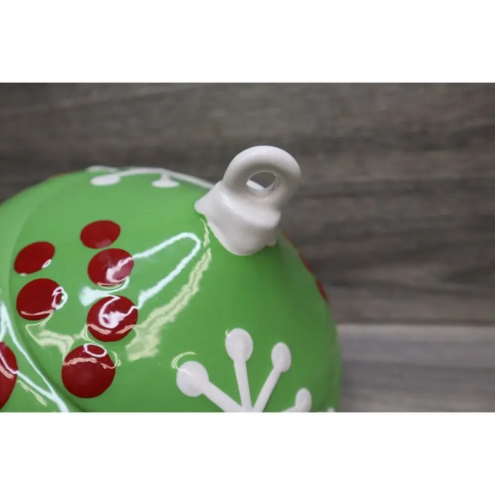 Real Home Vintage Style Christmas Tree Ornament Cookie Jar Earthenware Holiday